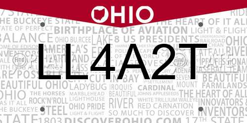 LL4A2T Ohio License Plate