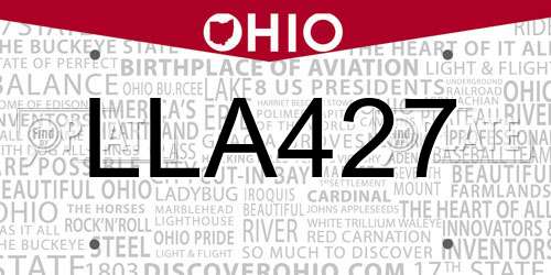LLA427 Ohio License Plate