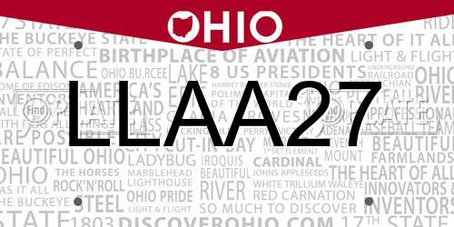 LLAA27 Ohio License Plate