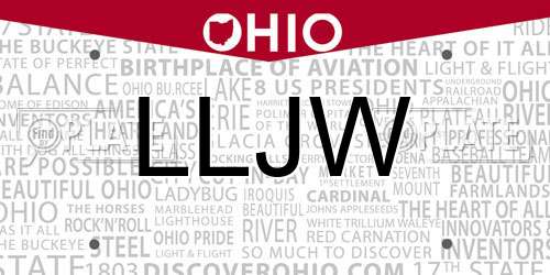 LLJW Ohio License Plate