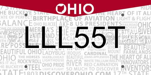 LLL55T Ohio License Plate