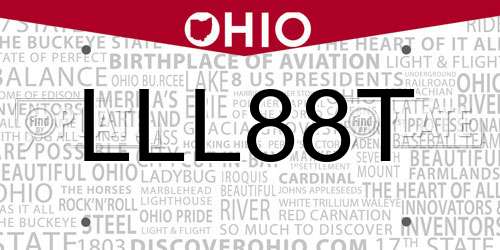 LLL88T Ohio License Plate