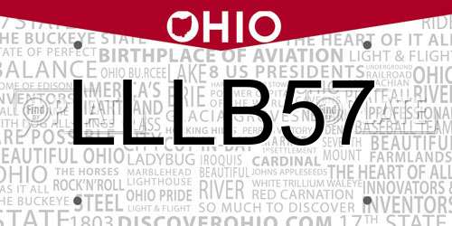 LLLB57 Ohio License Plate