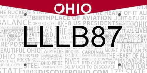LLLB87 Ohio License Plate