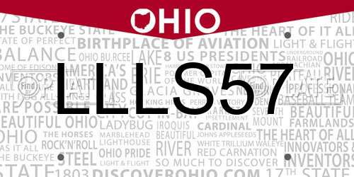 LLLS57 Ohio License Plate