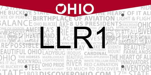 LLR1 Ohio License Plate