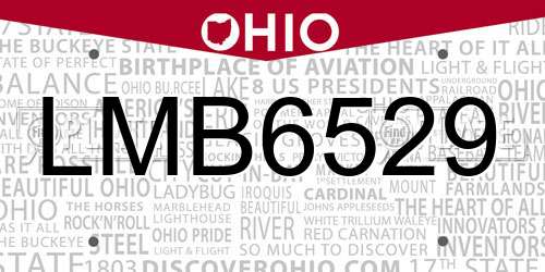 LMB6529 Ohio License Plate