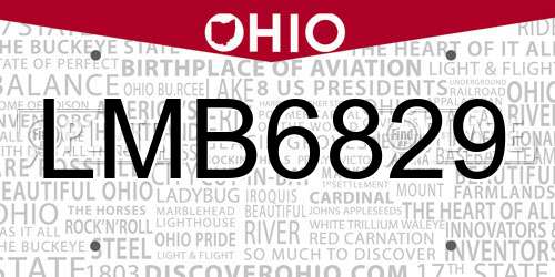 LMB6829 Ohio License Plate