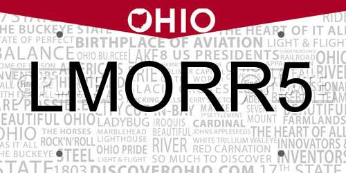 LMORR5 Ohio License Plate