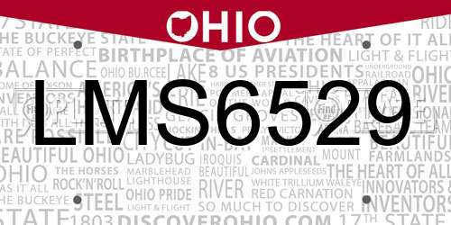 LMS6529 Ohio License Plate