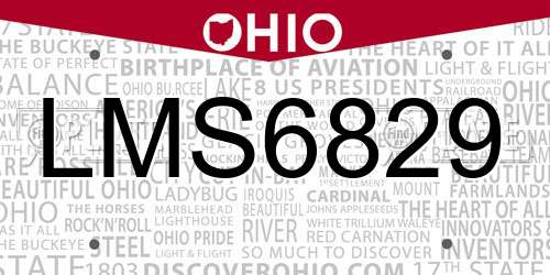 LMS6829 Ohio License Plate