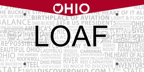 LOAF Ohio License Plate