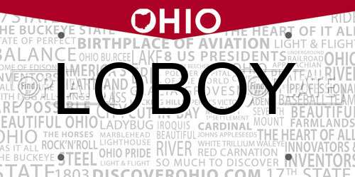 LOBOY Ohio License Plate