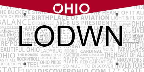 LODWN Ohio License Plate
