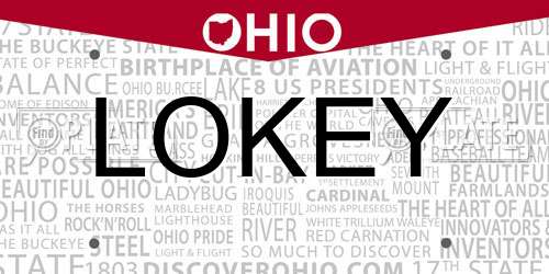 LOKEY Ohio License Plate