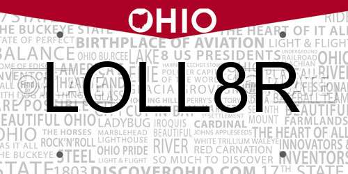 LOLL8R Ohio License Plate