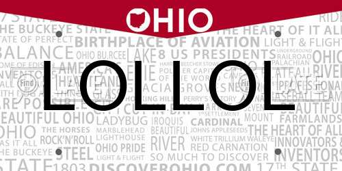 LOLLOL Ohio License Plate
