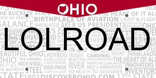 LOLROAD Ohio License Plate
