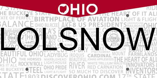 LOLSNOW Ohio License Plate