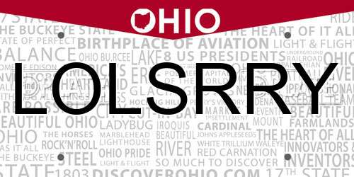LOLSRRY Ohio License Plate
