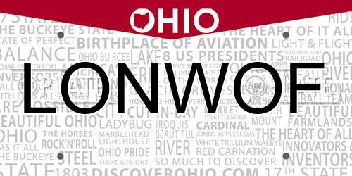 LONWOF Ohio License Plate