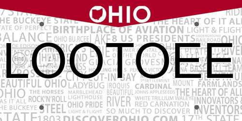 LOOTOEE Ohio License Plate