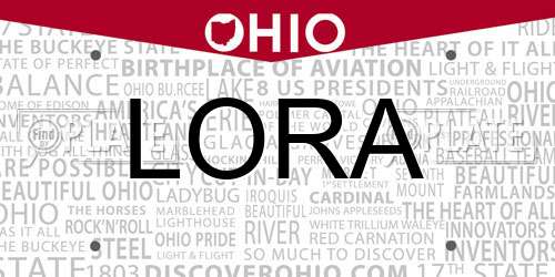 LORA Ohio License Plate