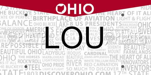 LOU Ohio License Plate