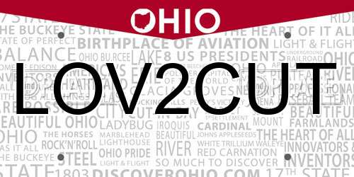 LOV2CUT Ohio License Plate
