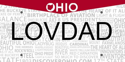 LOVDAD Ohio License Plate