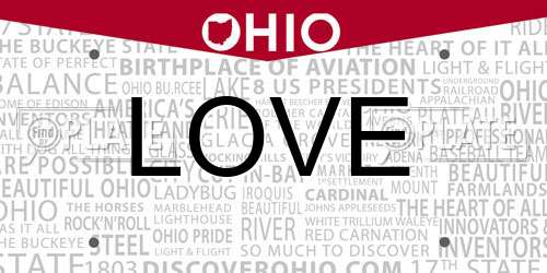LOVE Ohio License Plate