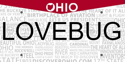 LOVEBUG Ohio License Plate