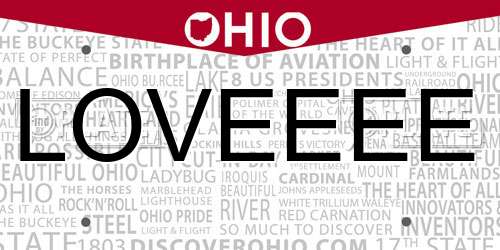 LOVEEEE Ohio License Plate