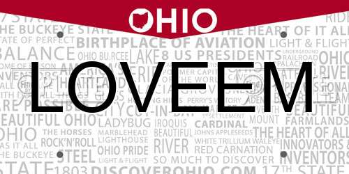 LOVEEM Ohio License Plate