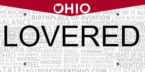 LOVERED Ohio License Plate
