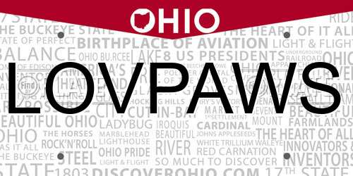 LOVPAWS Ohio License Plate