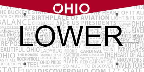 LOWER Ohio License Plate