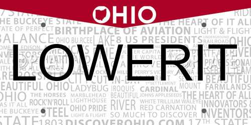 LOWERIT Ohio License Plate