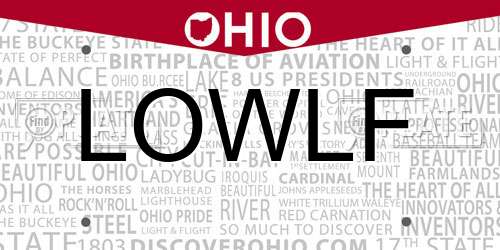 LOWLF Ohio License Plate