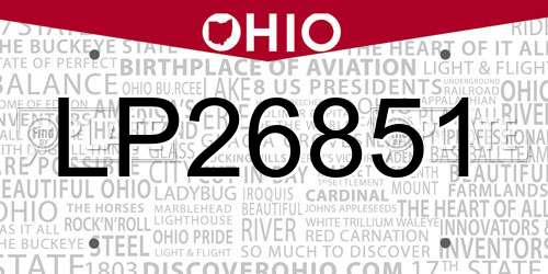 LP26851 Ohio License Plate