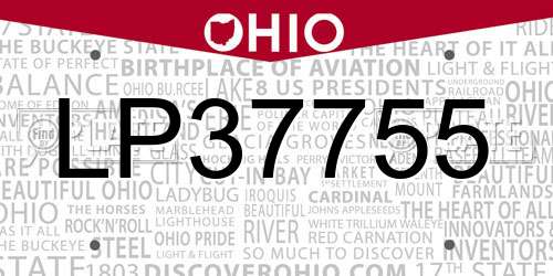 LP37755 Ohio License Plate