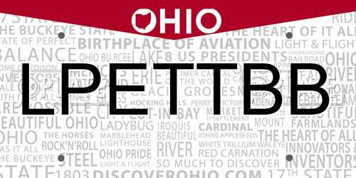 LPETTBB Ohio License Plate