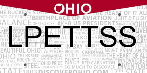 LPETTSS Ohio License Plate