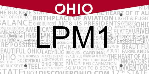 LPM1 Ohio License Plate
