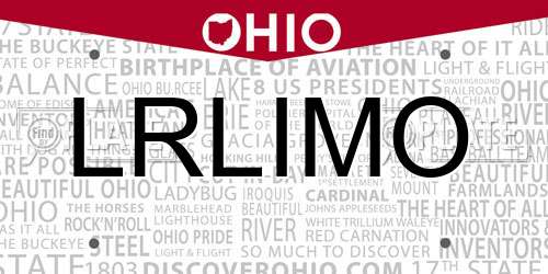 LRLIMO Ohio License Plate