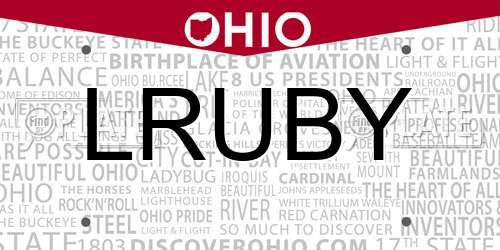 LRUBY Ohio License Plate