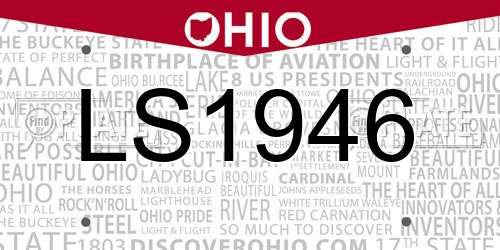 LS1946 Ohio License Plate