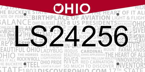LS24256 Ohio License Plate