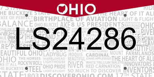 LS24286 Ohio License Plate