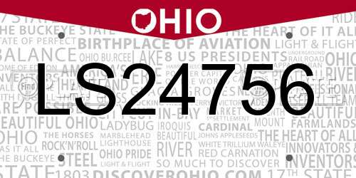LS24756 Ohio License Plate